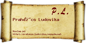 Prahács Ludovika névjegykártya
